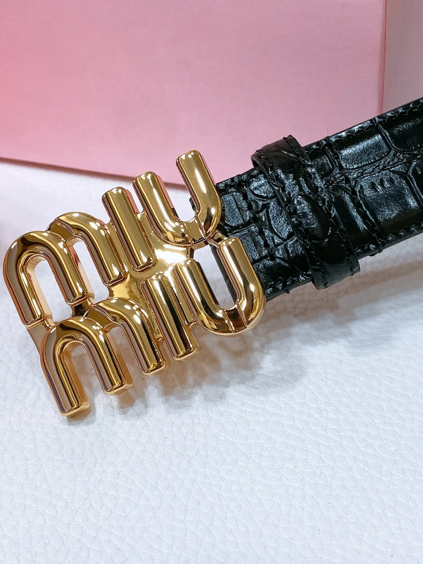 MIU MIU Metal logo buckle belt Women s belt - Detail view 2