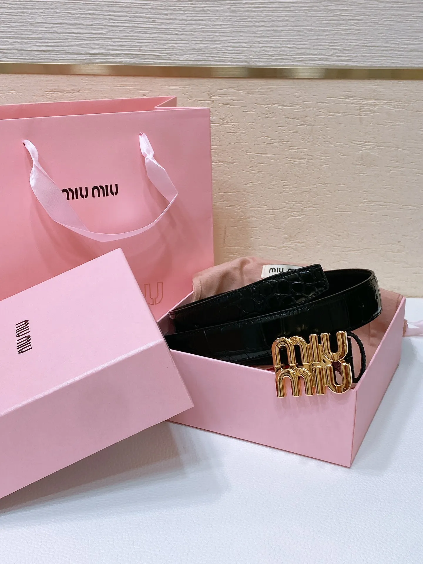 MIU MIU Metal logo buckle belt Women s belt - Detail view 3