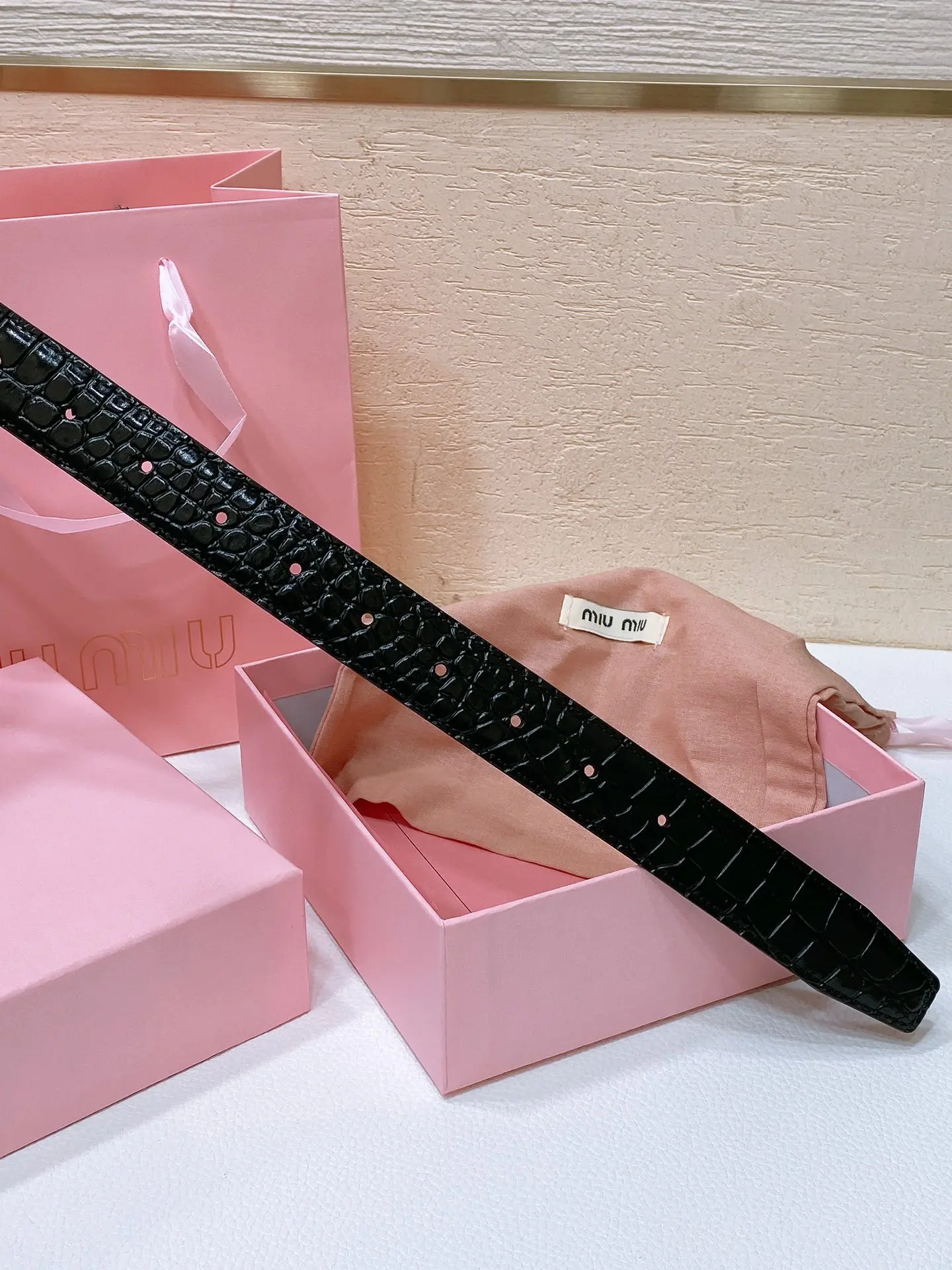 MIU MIU Metal logo buckle belt Women s belt - Detail view 5