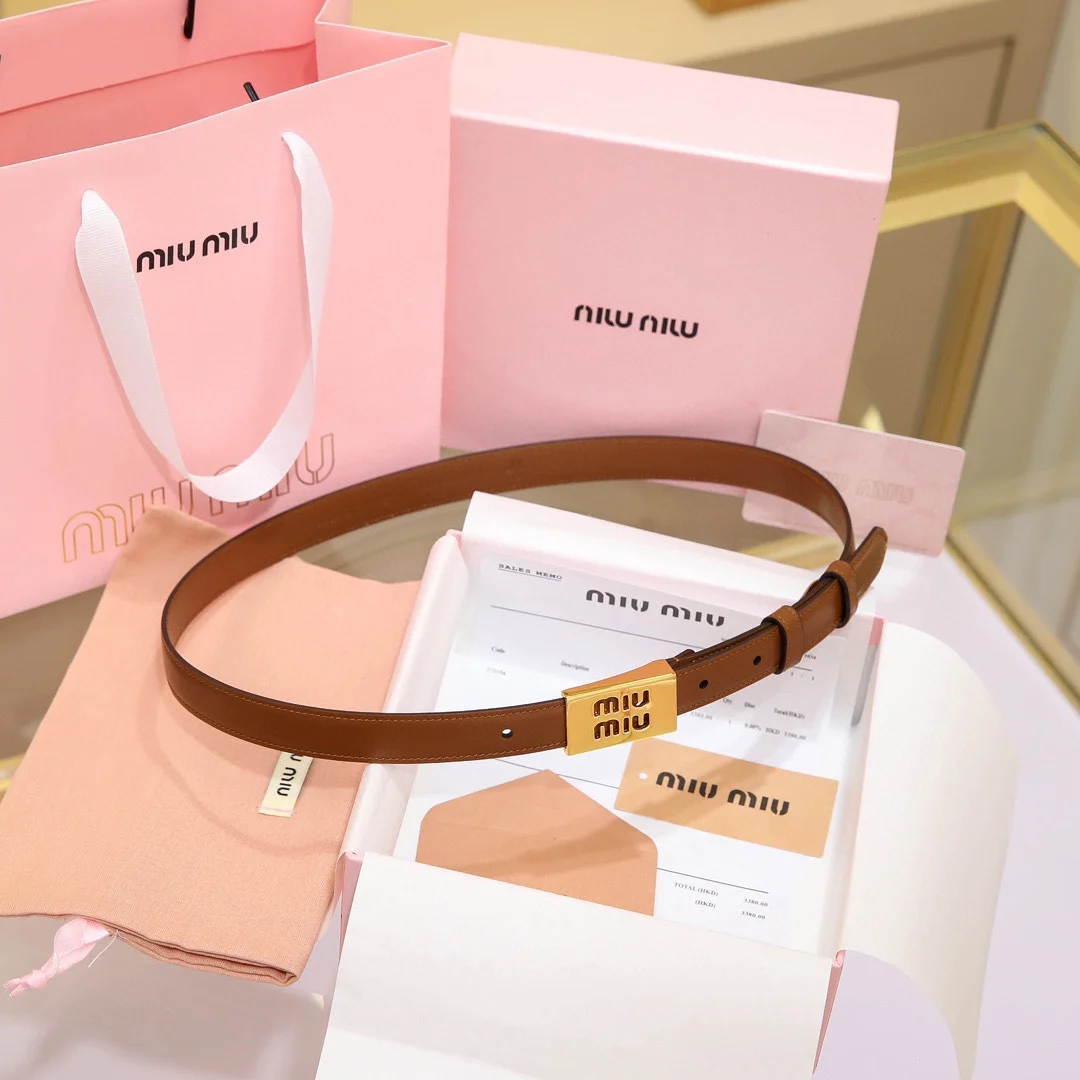 MIU MIU Metal logo buckle belt Women s belt - Detail view 2