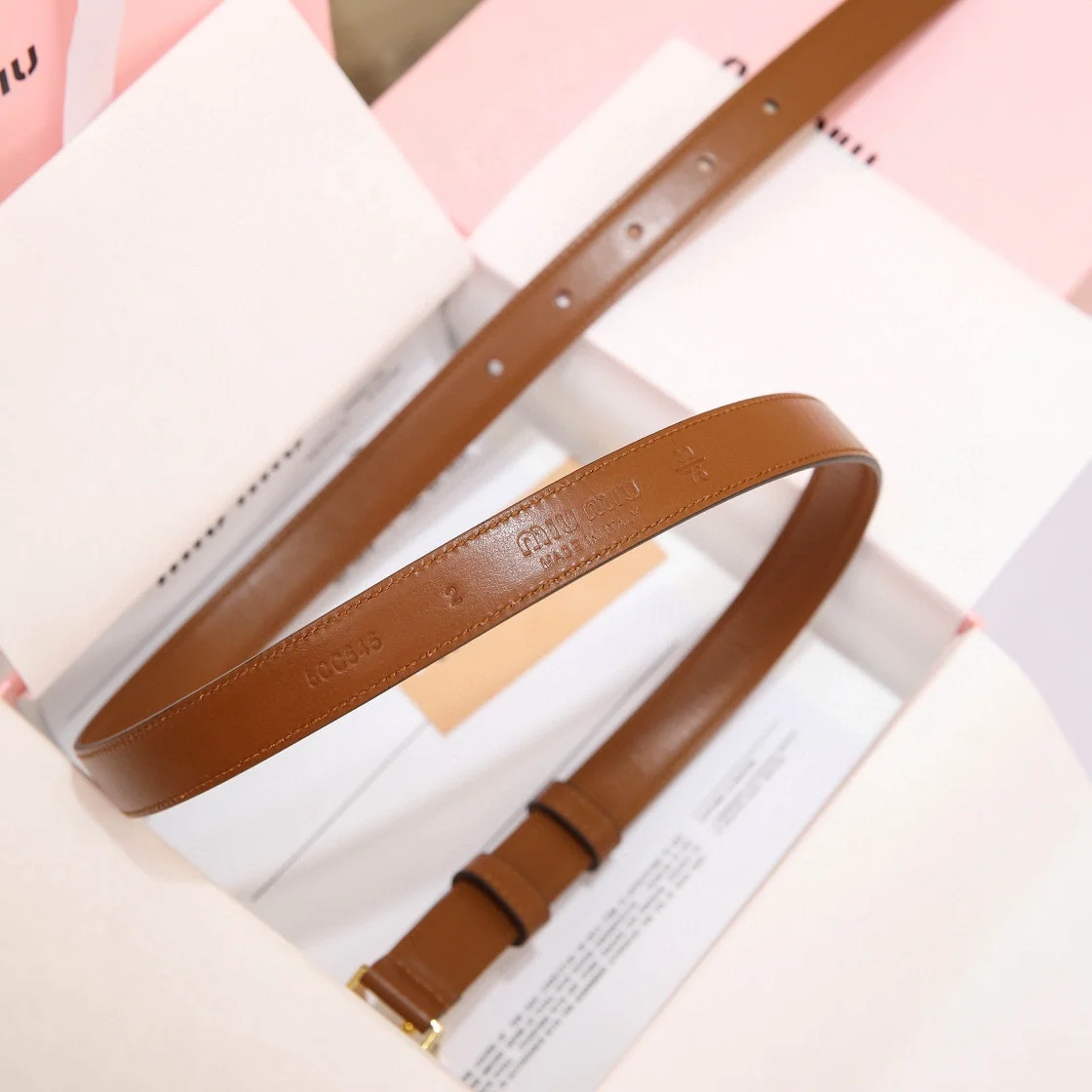 MIU MIU Metal logo buckle belt Women s belt - Detail view 6
