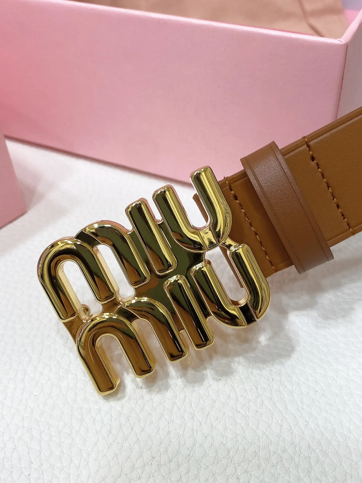 MIU MIU Metal logo buckle belt Women s belt - Detail view 3