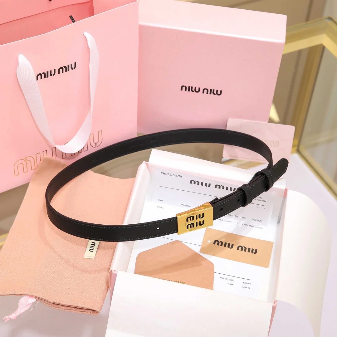 MIU MIU Metal logo buckle belt Women s belt - Detail view 1
