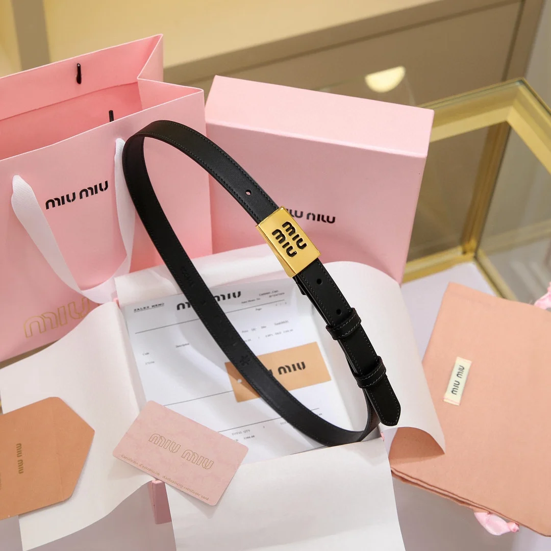 MIU MIU Metal logo buckle belt Women s belt - Detail view 2
