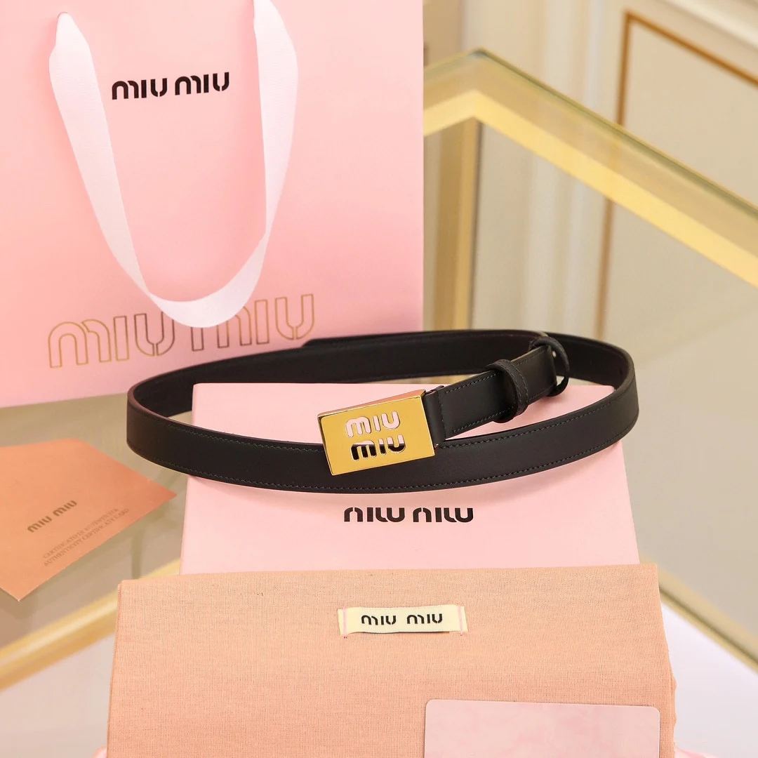MIU MIU Metal logo buckle belt Women s belt - Detail view 3