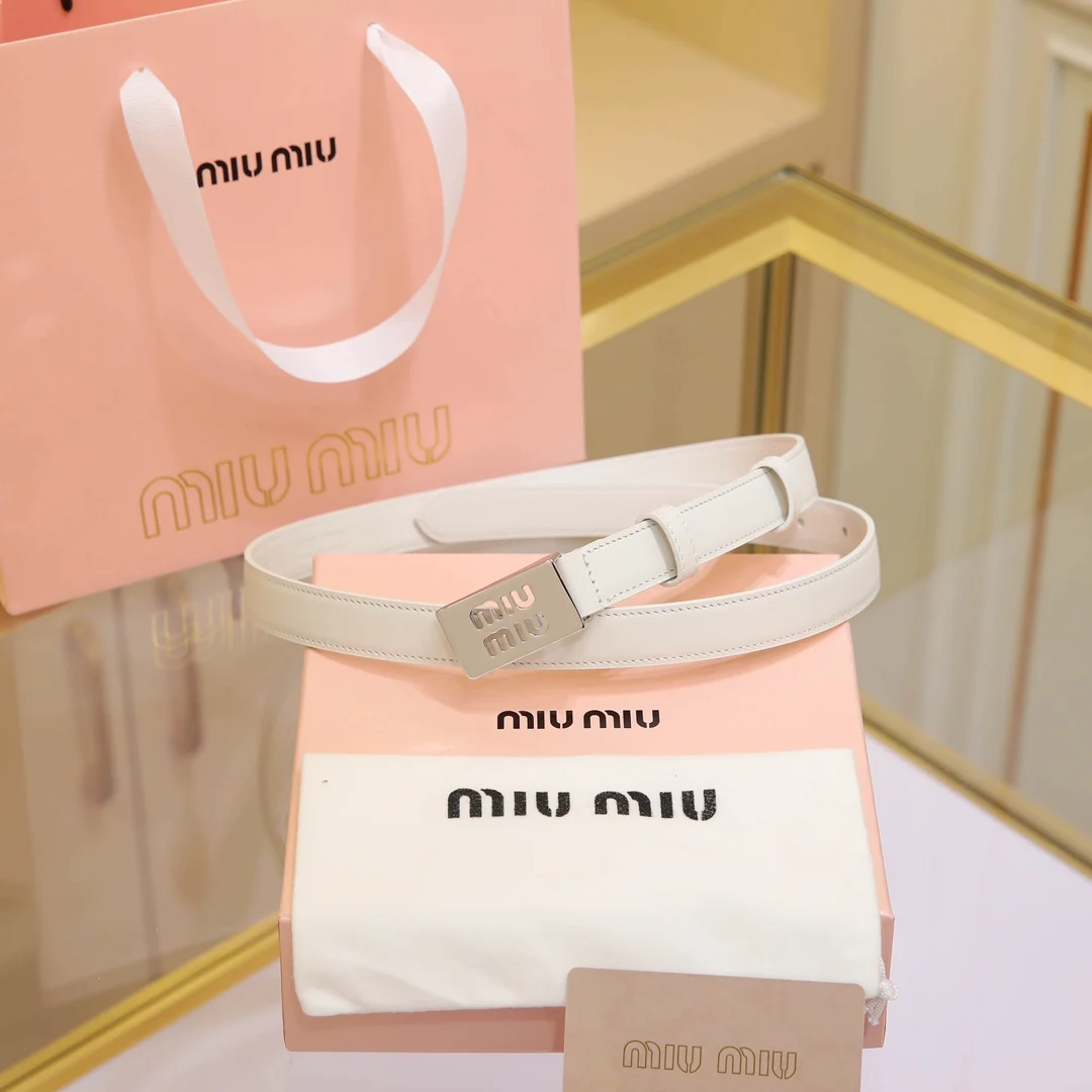 MIU MIU Metal logo buckle belt Women s belt - Detail view 3