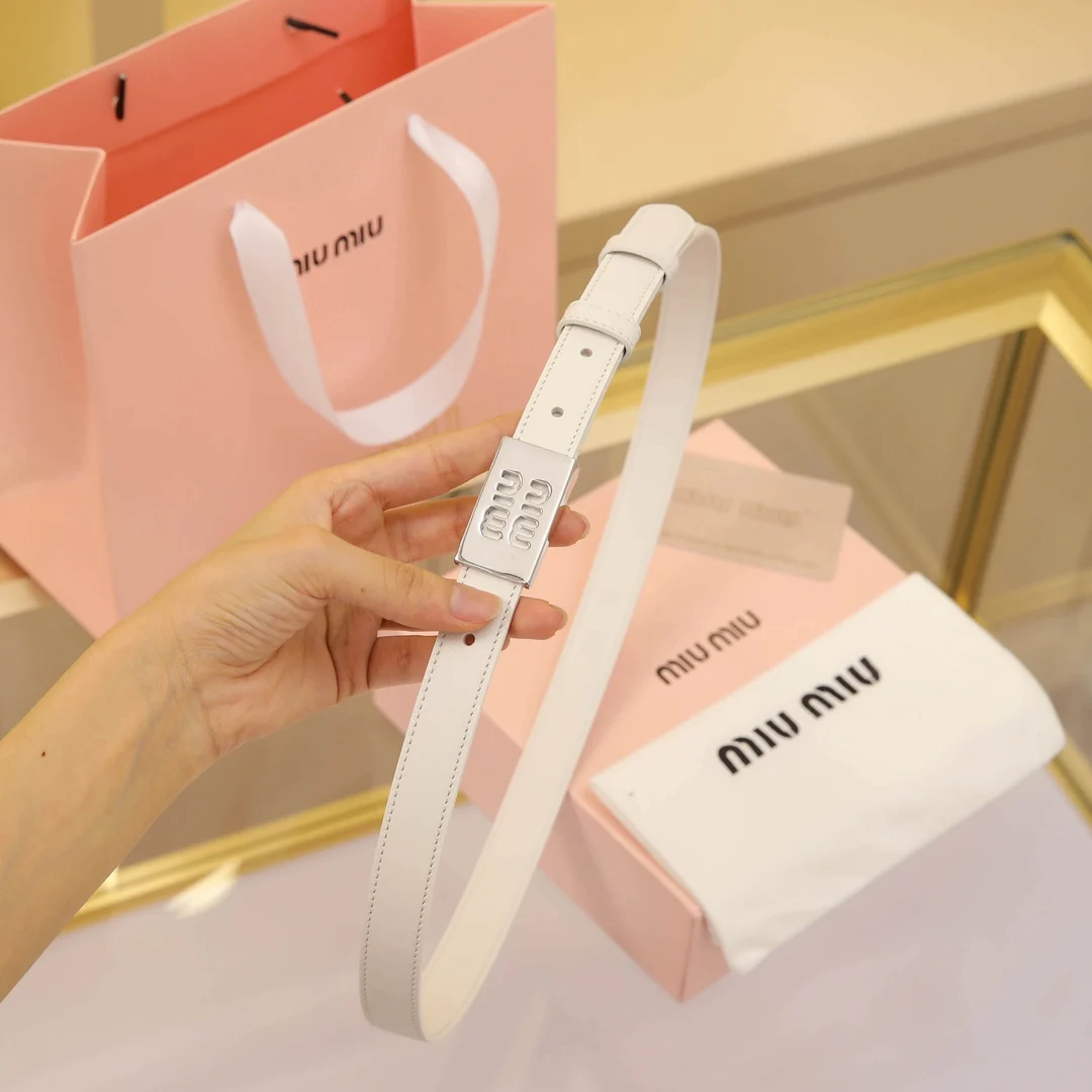 MIU MIU Metal logo buckle belt Women s belt - Detail view 5