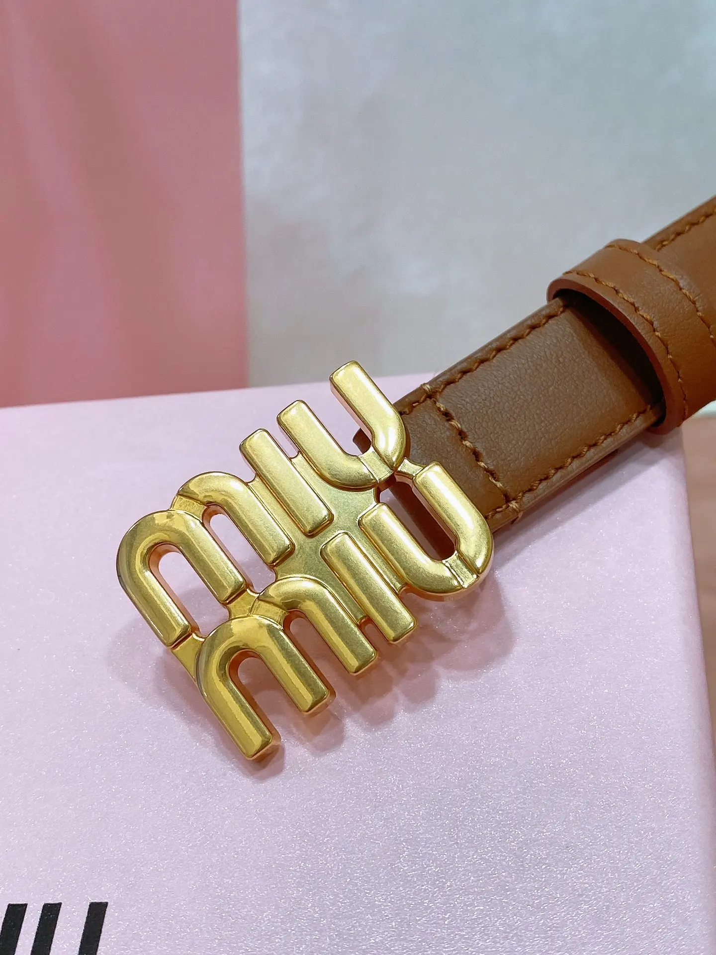 MIU MIU Metal logo buckle belt Women s belt - Detail view 2