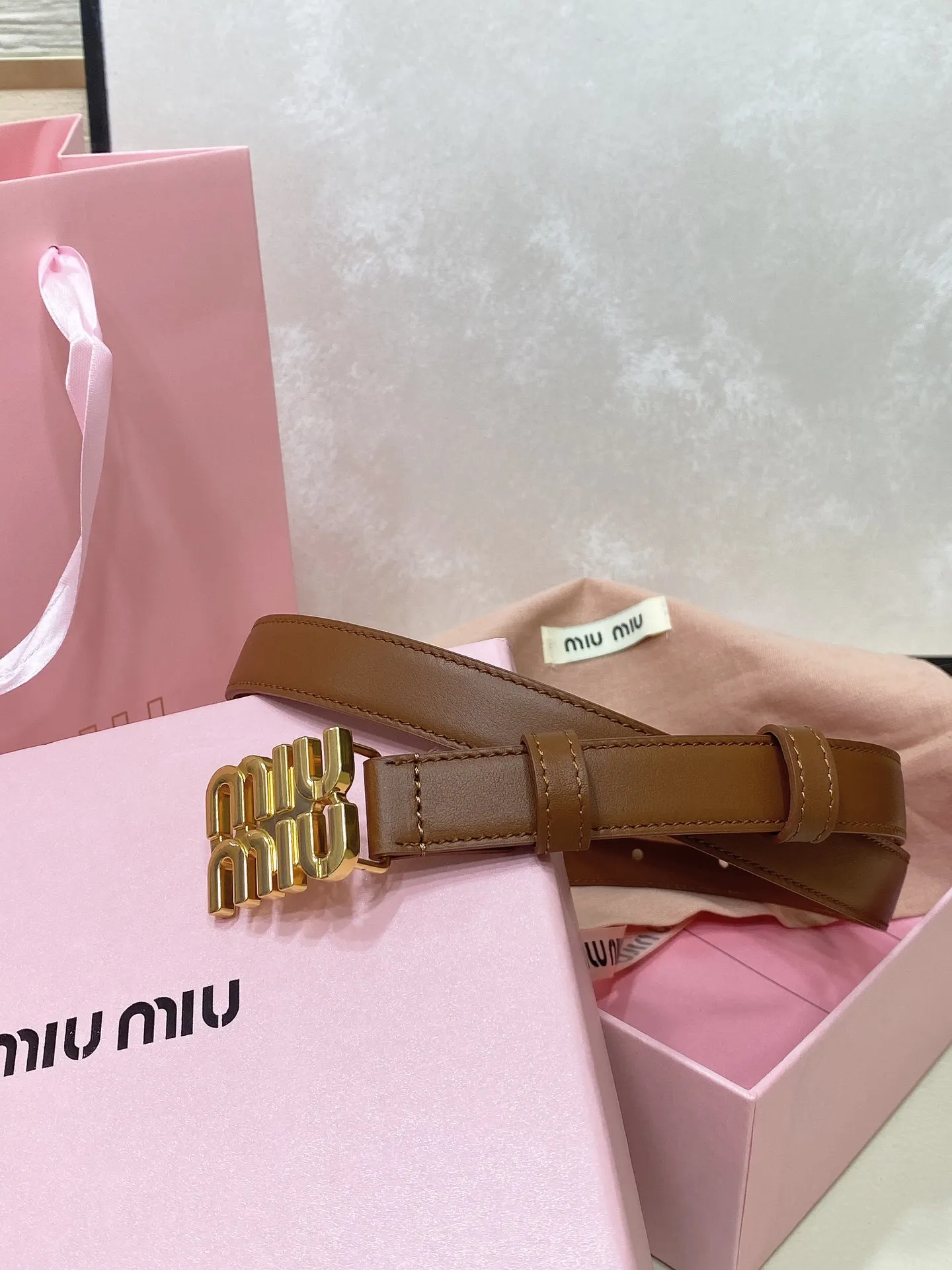 MIU MIU Metal logo buckle belt Women s belt - Detail view 3