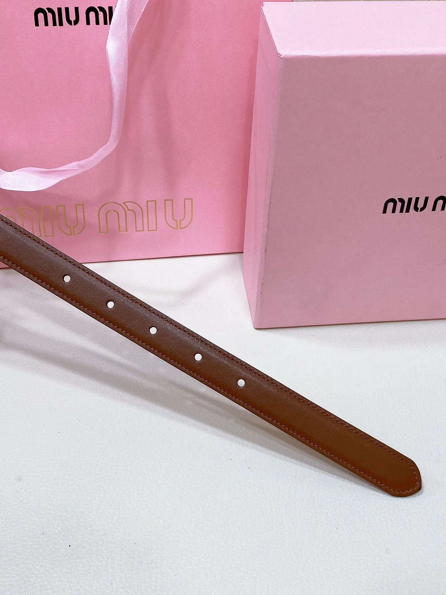 MIU MIU Metal logo buckle belt Women s belt - Detail view 6