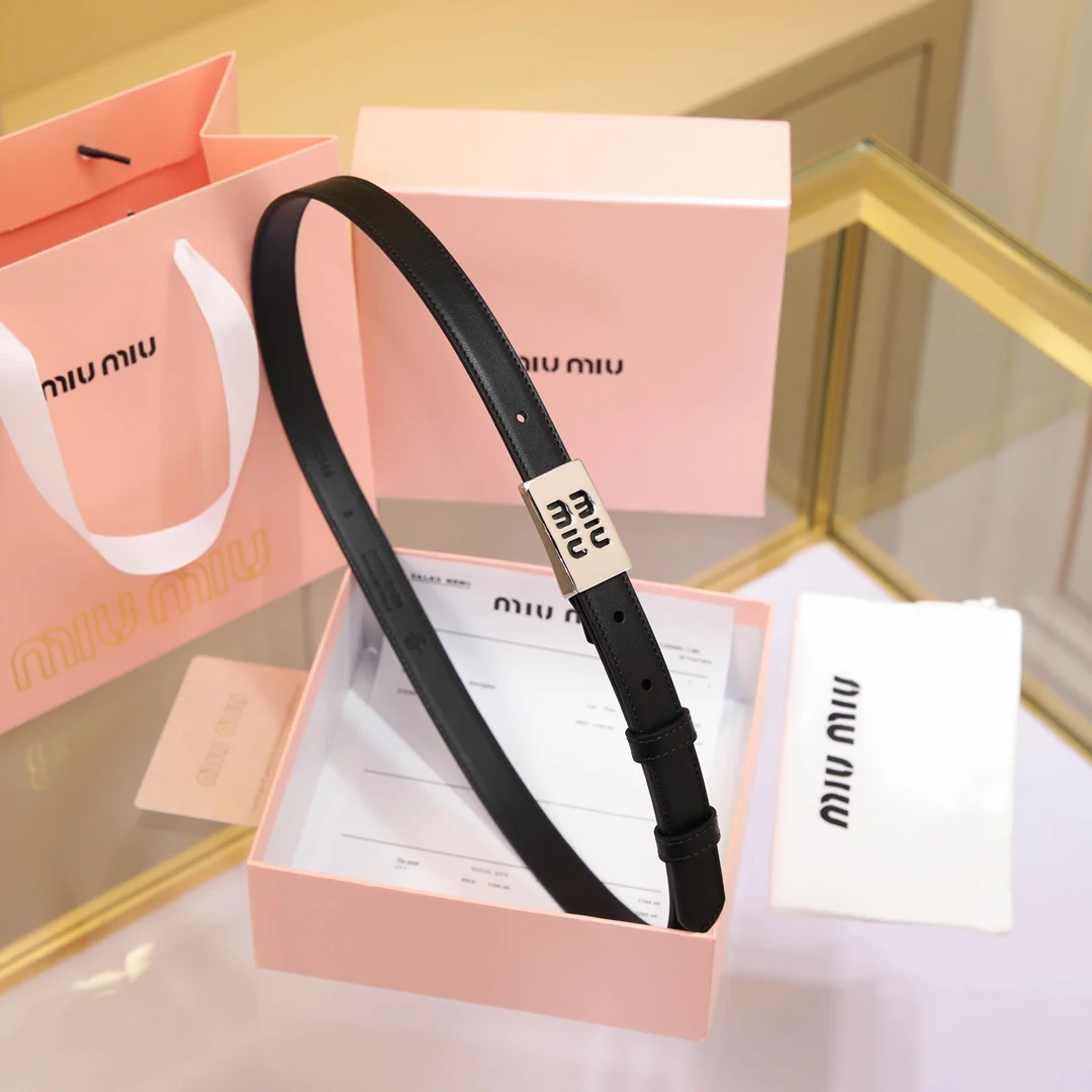 MIU MIU Metal logo buckle belt Women s belt - Detail view 1