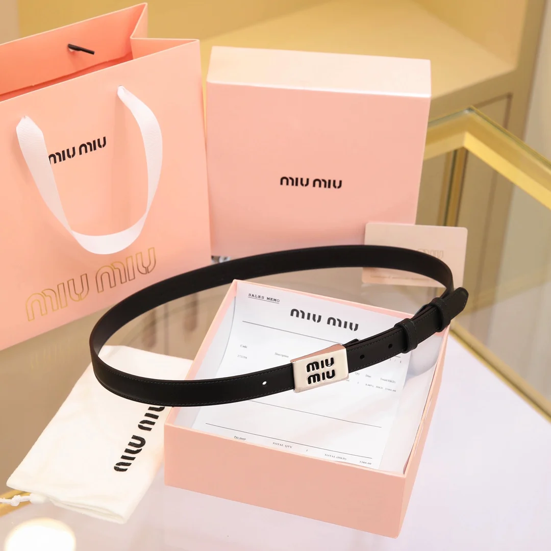MIU MIU Metal logo buckle belt Women s belt - Detail view 2