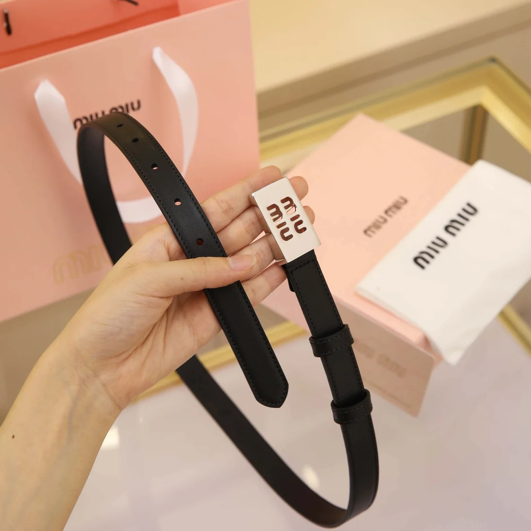 MIU MIU Metal logo buckle belt Women s belt - Detail view 5