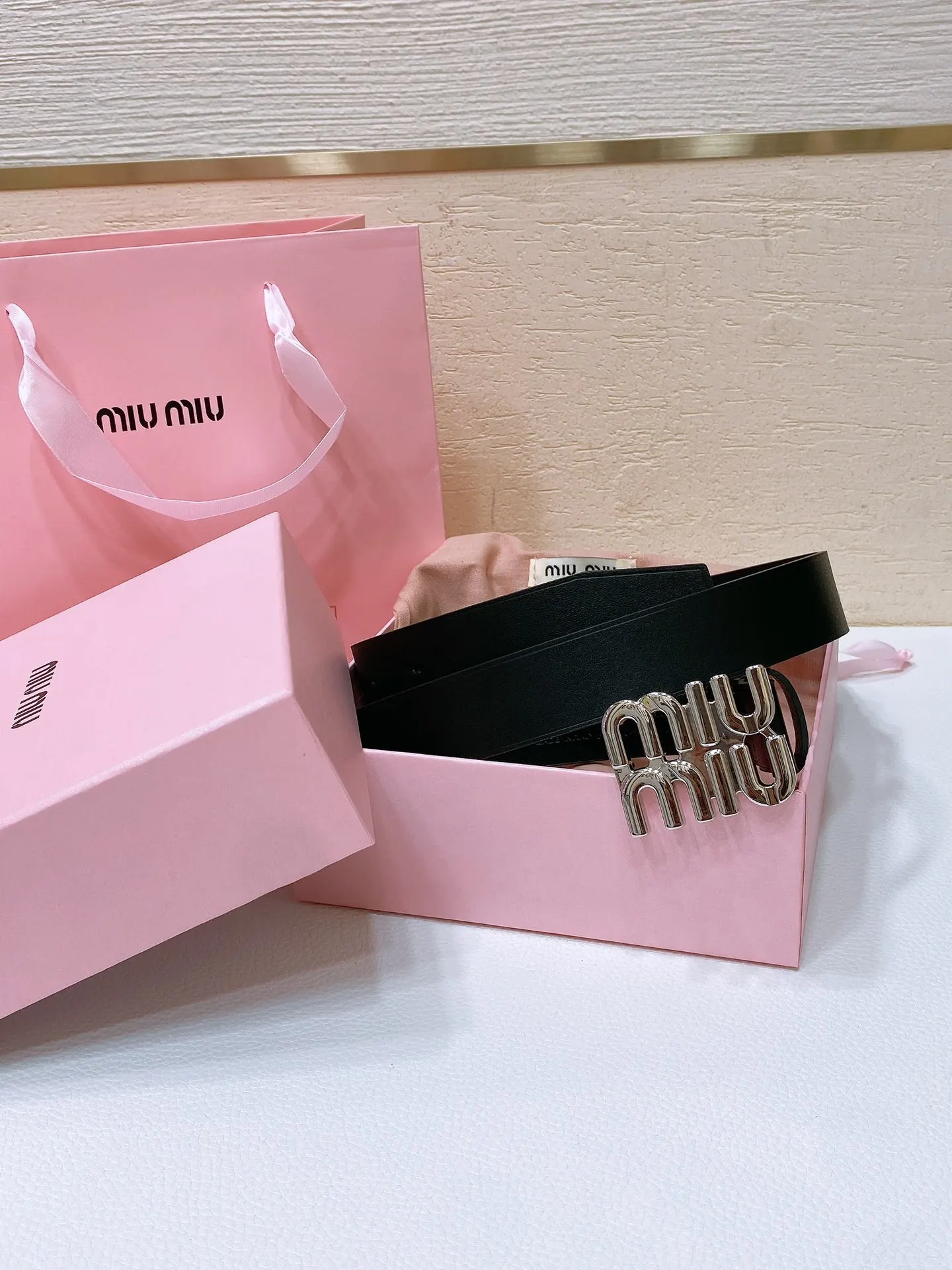MIU MIU Metal logo buckle belt Women s belt - Detail view 2