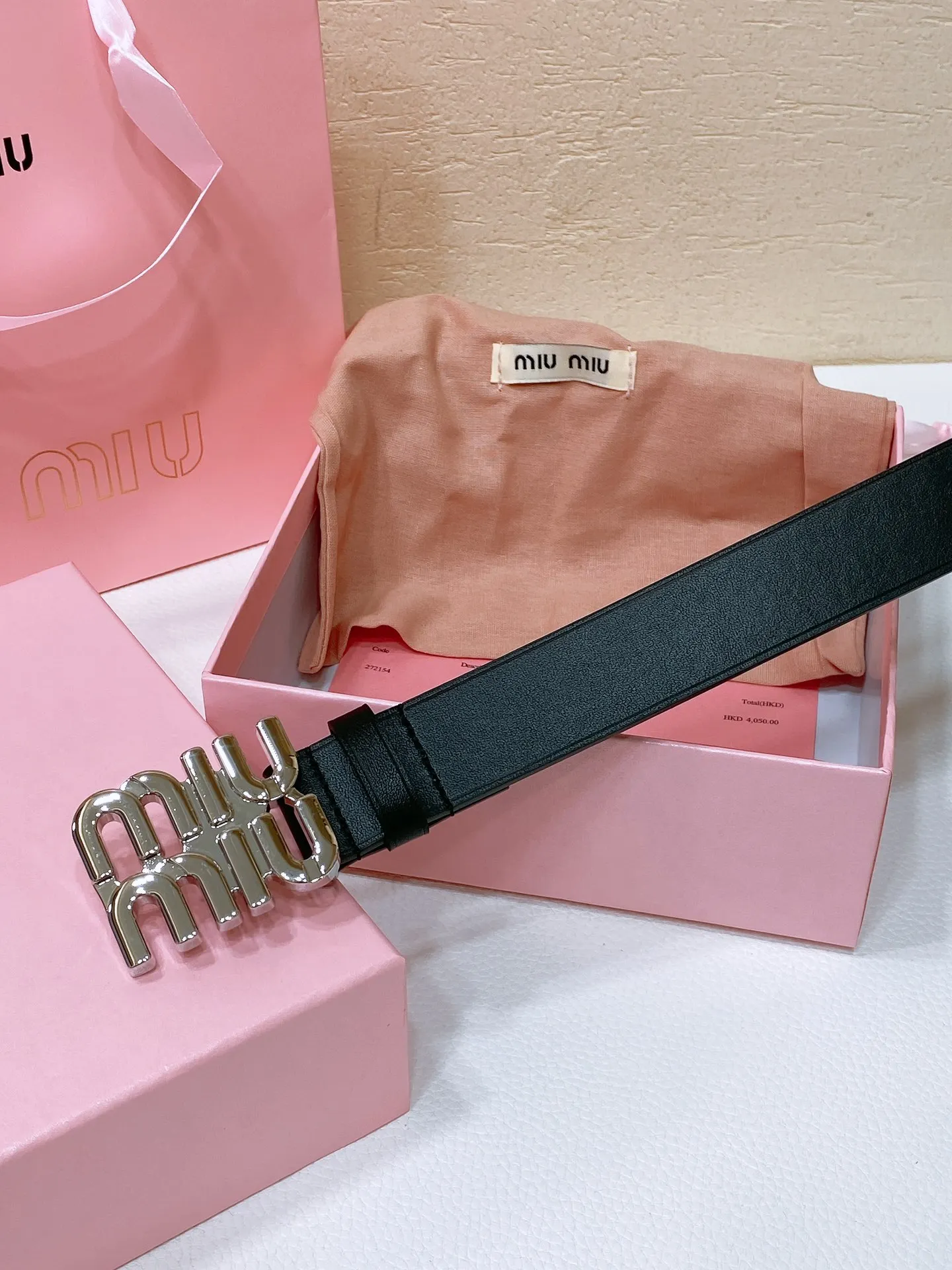 MIU MIU Metal logo buckle belt Women s belt - Detail view 3