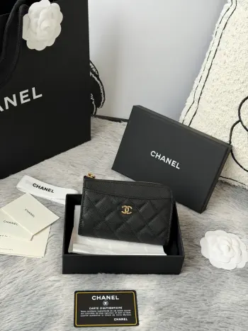 chanel-鱼子酱牛皮可放零 信用卡 硬币 7字型单拉卡包 原单品质 款号 A3179 颜色如图尺寸12*7.5*2.5cm 鱼子酱进口牛皮