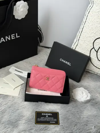 chanel-鱼子酱牛皮可放零 信用卡 硬币 7字型单拉卡包 原单品质 款号 A3179 颜色如图尺寸12*7.5*2.5cm 鱼子酱进口牛皮