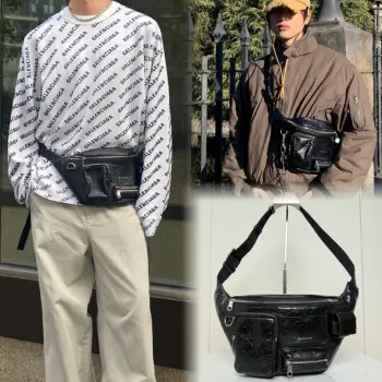 𝐁𝐚𝐥𝐞𝐧𝐜𝐢𝐚𝐠𝐚 superbusy 多口袋设计斜挎腰包 采用柔软细纹羊皮 复古独特质感满分 包身外侧有多功能口袋 收纳超方便 容量大 能日常小物品 肩带 调节 支持单肩或斜挎多种背法设计兼具实用与潮流 无论男女轻松驾驭出门尺寸size 长39(底长19) 高18 厚9cm货号188074