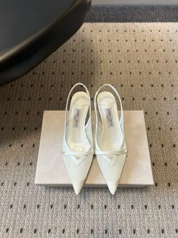 早春新款蕾丝珍珠后空高跟鞋 女士凉鞋