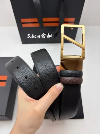 杰尼亚Zegna男士腰带- 宽度35MM 316精品扣 精工打造 进口小牛皮 独特设计工艺 手感柔软 可以裁剪