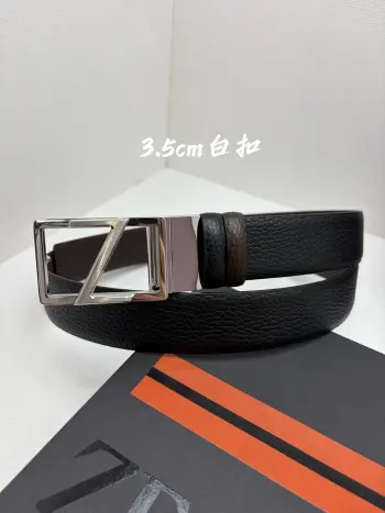 杰尼亚Zegna男士腰带- 宽度35MM 316精品扣 精工打造 进口小牛皮 独特设计工艺 手感柔软 可以裁剪