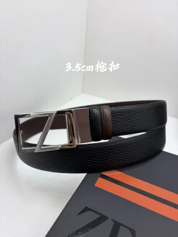 杰尼亚Zegna男士腰带- 宽度35MM 316精品扣 精工打造 进口小牛皮 独特设计工艺 手感柔软 可以裁剪