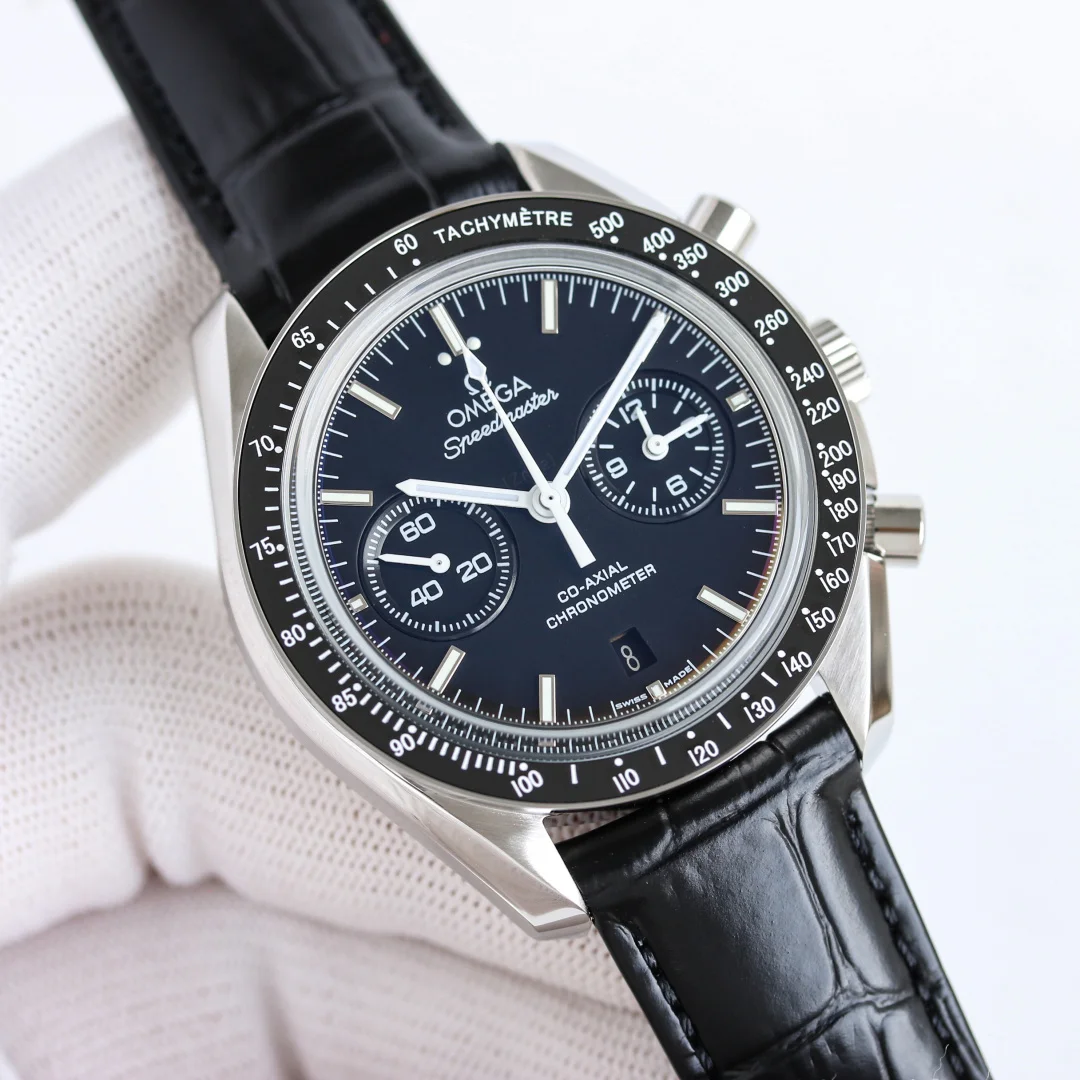 asJ出品 TVS TVS 欧米茄 OMEGA OB2 超霸系列同轴计时腕表 型号 311.30.44.51.01.002TVS自主研发9300型至臻天文台双T机芯 3点盘为 12小时 和 60分钟 累积计时盘 所有功能及外观与原版一致 TVS匠心之作振频 28800每小时振荡次数动力储存 60小时精钢表壳表带 弧拱形双面防反光抗磨损玻璃 S1精致推荐男士多功能机械腕表 立即抢购