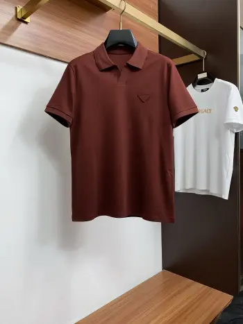 新款男士高端简约翻领针织短袖Polo恤衫