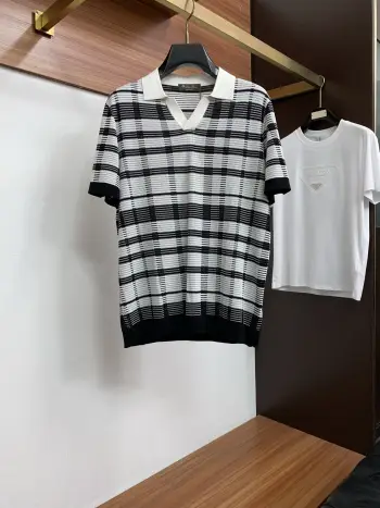 新款男士高端简约翻领针织短袖Polo恤衫