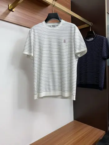 新款男士高端简约圆领针织短袖T恤衫