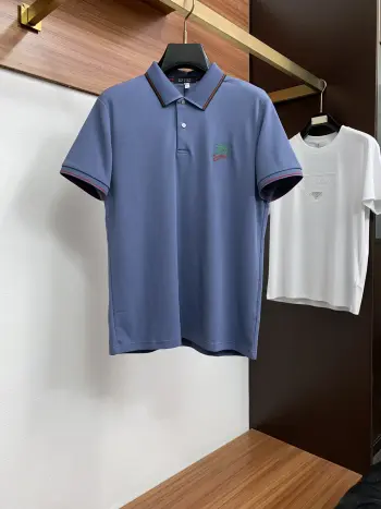 新款男士高端简约翻领针织短袖Polo恤衫