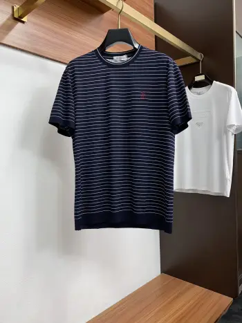 新款男士高端简约圆领针织短袖T恤衫