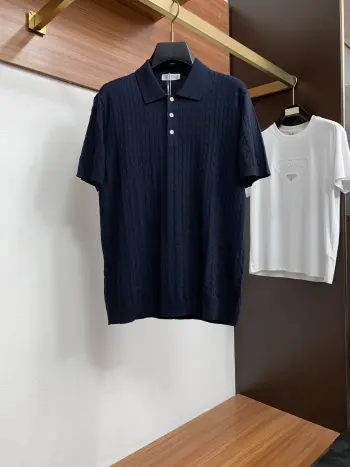 新款男士高端翻领针织短袖PoloT恤衫