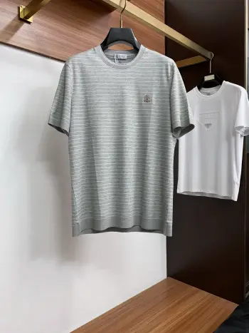 新款男士高端简约圆领针织短袖T恤衫