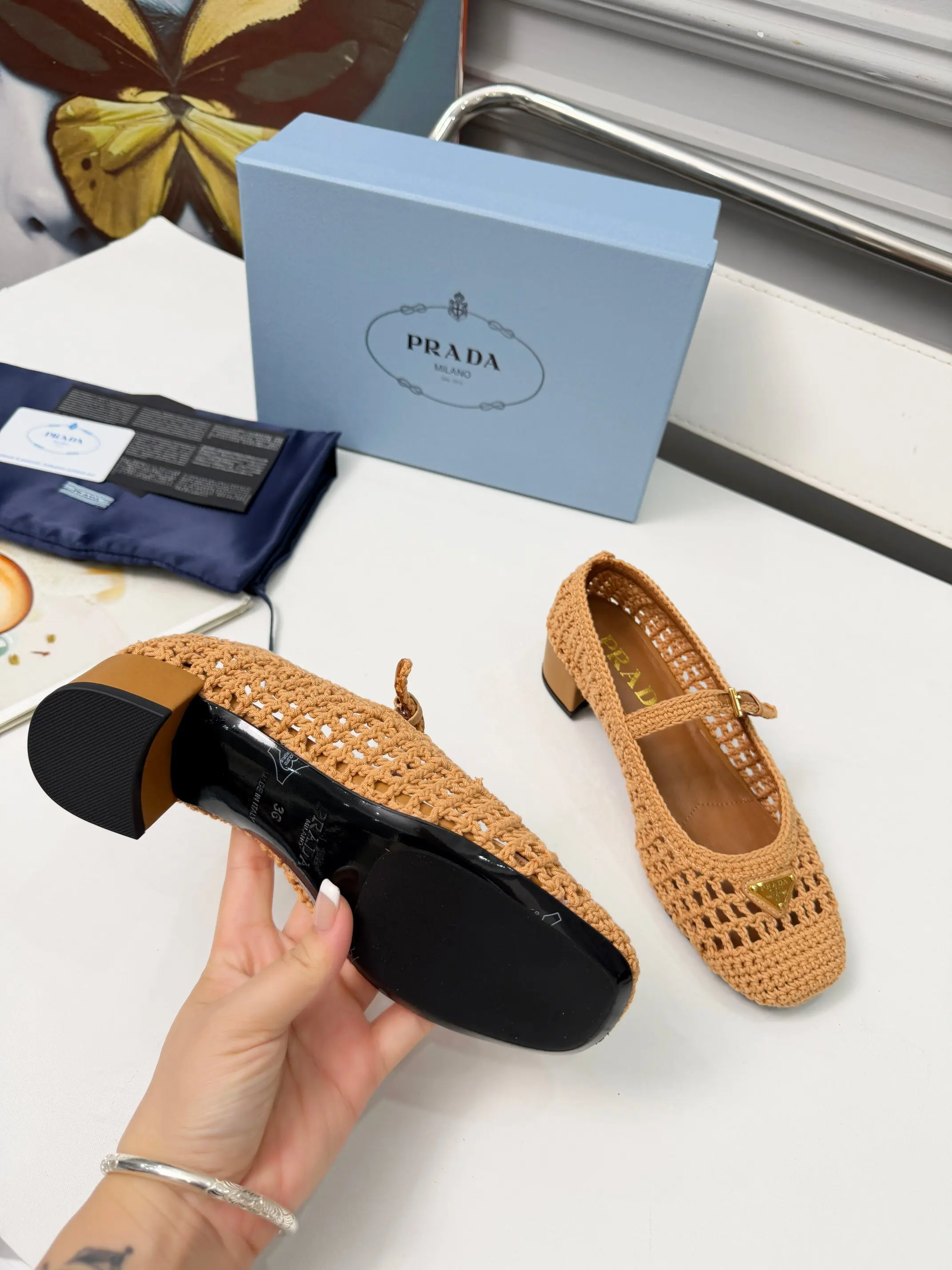 Prada Summer Limited Edition Prada Woven Shoes Women s Sandals - Detail view 9