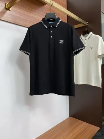 新款男士高端简约翻领针织短袖Polo恤衫