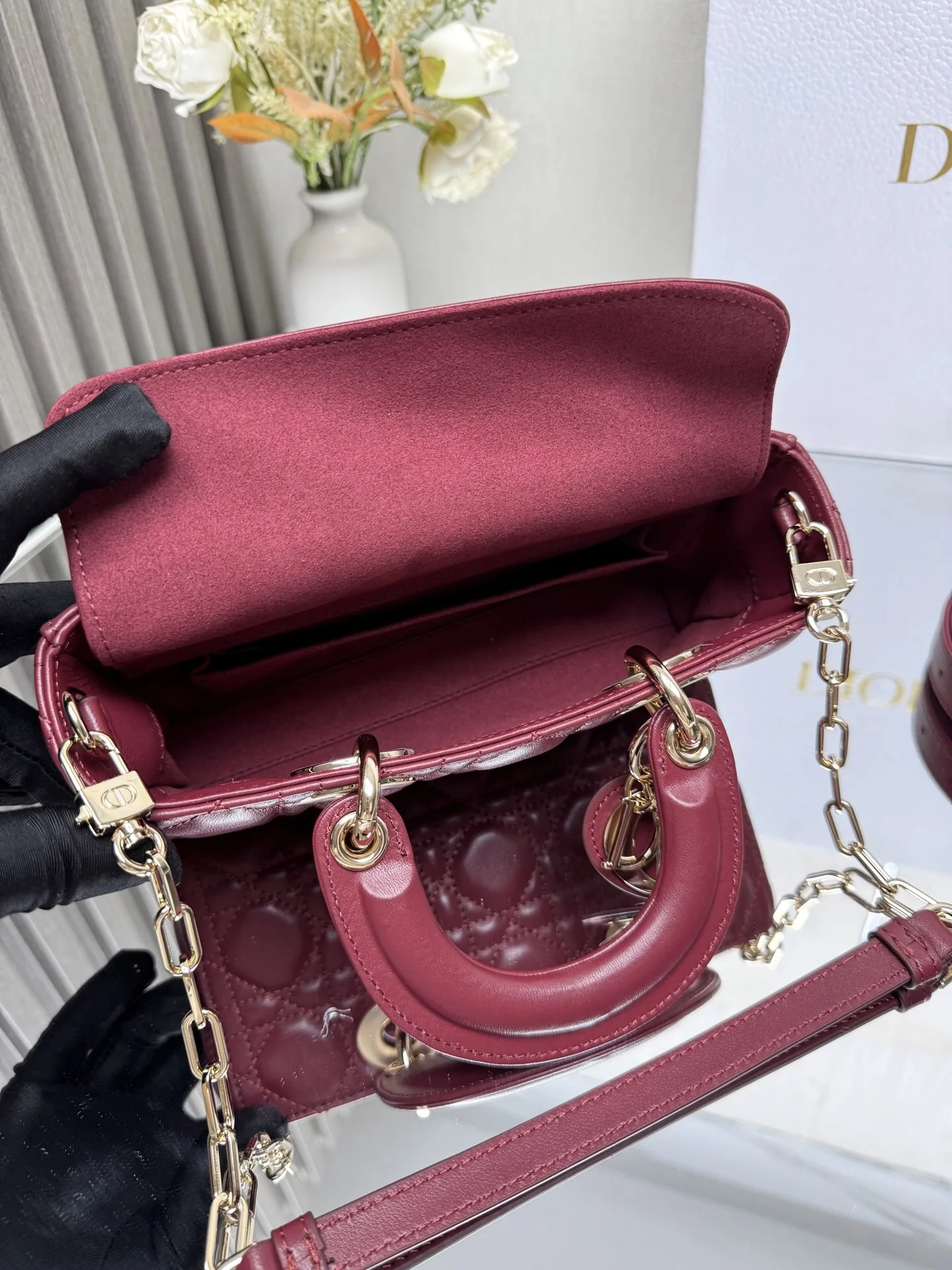 迪奥238600 蝴蝶结小羊皮手袋 女士斜挎包 - 细节图 7