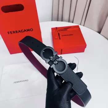 Ferragamo 菲拉格慕  宽度3.5cm 高级定制款男士皮带 双面进口牛皮 可双面使用 自行选择搭配 真材实料 很有质感 时尚经典不失风范 搭配精品尾夹扣 长短可自行裁剪
