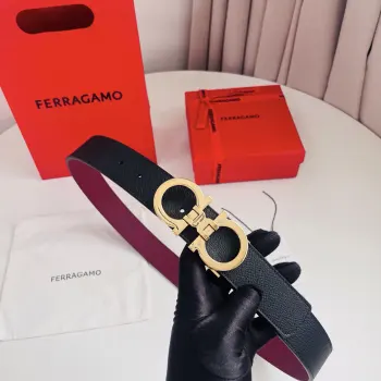 Ferragamo 菲拉格慕  宽度3.5cm 高级定制款男士皮带 双面进口牛皮 可双面使用 自行选择搭配 真材实料 很有质感 时尚经典不失风范 搭配精品尾夹扣 长短可自行裁剪