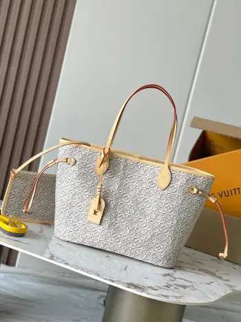  特级MB原厂皮 Neverfull MM手袋款号 M2A381材料 全钢五金 进口高弹面料包装 全套特级免税MB包装尺寸 31*29*10CM