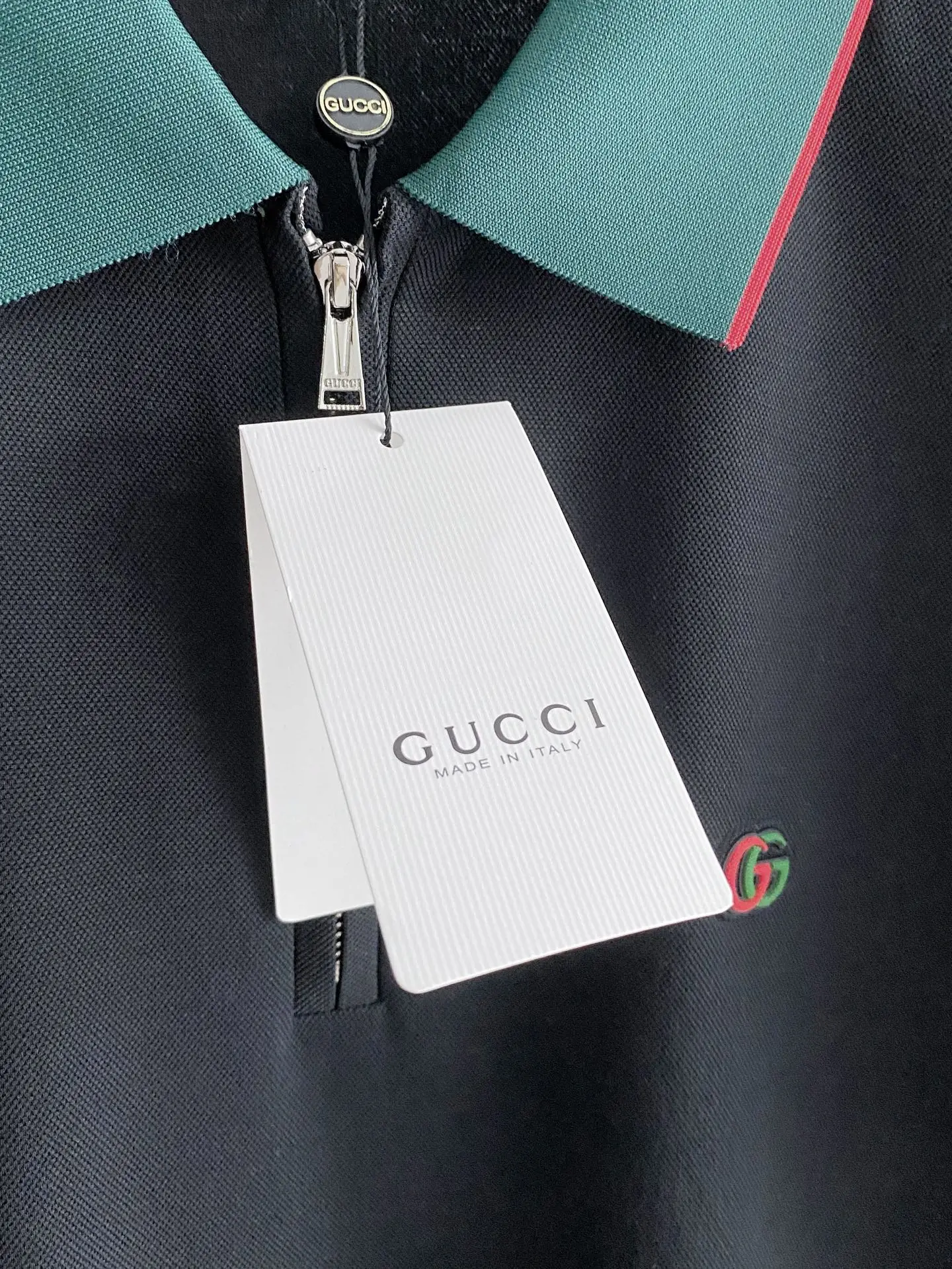 Gucci Spring and summer new men s premium knitted short-sleeve polo men s T-shirt - Detail view 9
