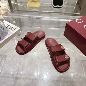 Sheepskin Lined Double G Rubber Shoes Women s Slippers