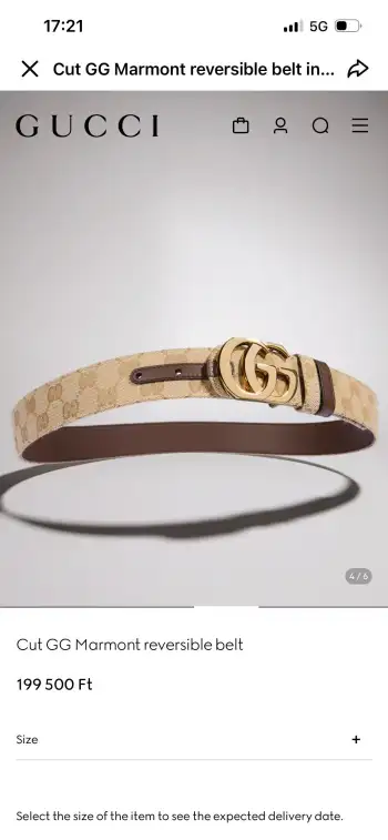 Gucci Primavera系列通过融合创新与务实的愿景 确立了廓形 质地与材质的新语汇 这款GG帆布腰带上饰有标志性的双G带扣 为整体造型注入品牌精髓 3.5cm