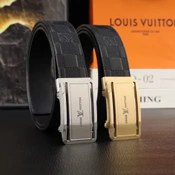 LV 男士自动带全套包装 进口头层牛皮带身 搭配纯钢自动精品钢扣 宽度 3.5cm