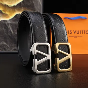 LV 男士自动带全套包装 进口头层牛皮带身 搭配纯钢自动精品钢扣 宽度 3.5cm