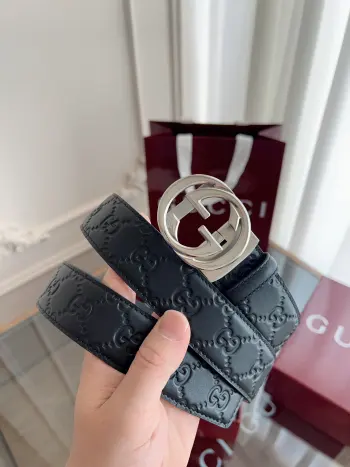 古驰 男士自动带全套包装 进口头层牛皮带身 搭配纯钢自动精品钢扣 宽度 3.5cm