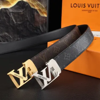 LV 男士自动带全套包装 进口头层牛皮带身 搭配纯钢自动精品钢扣 宽度 3.5cm