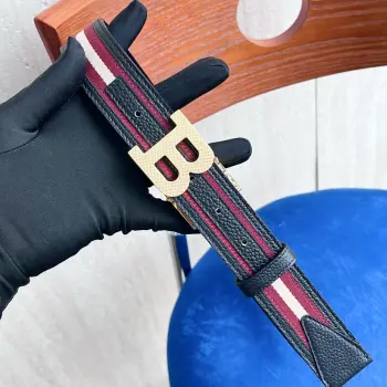 BALLY (巴利) 专柜同款 采用织带布搭配双面togo皮 纯铜精品扣头打造 双面可用 柔软细腻 休闲商务 百搭大方 商务休闲 尺寸 3.4cm颜色 黑白红白布金 白 枪
