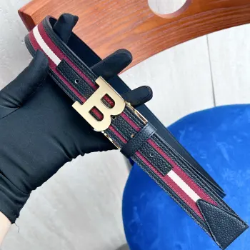 BALLY (巴利) 专柜同款 采用织带布搭配双面togo皮 纯铜精品扣头打造 双面可用 柔软细腻 休闲商务 百搭大方 商务休闲 尺寸 3.4cm颜色 黑白红白布金 白 枪