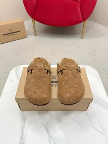L家25𝐬𝐬 秋冬新品 老花面包穆勒羊毛拖鞋